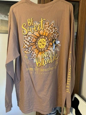 Camiseta SIMPLY SOUTH Mujer XL Be Sweet and Bumble Pullover Teniente Marrón Foto 1 de 3
