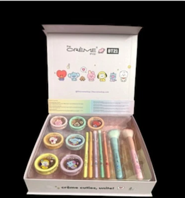 BT21 Crème Shop Velvety Eyeshadow + Makeup Brush Set Limited Edition New - Image 1 of 4