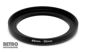 49mm to 58mm 49-58mm Step-Up Stepping Ring Filter Adapter - UK Stock - Picture 1 of 3