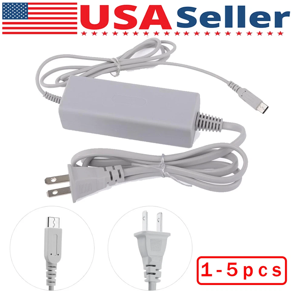 AC Power Supply Charging Adapter Cable Charger For Nintendo Wii U GamePad - Image 1 of 4