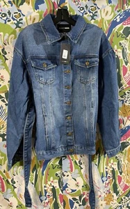 Fashion Nova Let’s Wrap It Up Denim Jacket Women's Size Small  - Picture 1 of 6