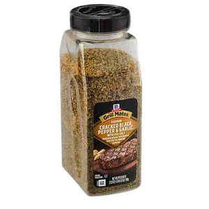 McCormick Grill Mates Cracked Black Pepper & Garlic with Sea Salt Seasoning - Picture 1 of 4