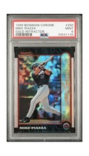 1999 Bowman Chrome GOLD REFRACTOR MIKE PIAZZA 07/25 PSA 9 MINT Low Pop
