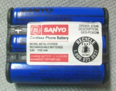 CORDLESS PHONE REPLACEMENT BATTERY FOR GE SANYO GES-PC902M  Ni-MH 1100 - Image 1 of 2