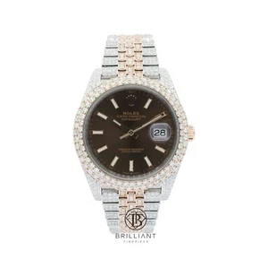 Rolex Datejust II 41mm 126333 Iced Out Watch 25.5 CT - Picture 1 of 7
