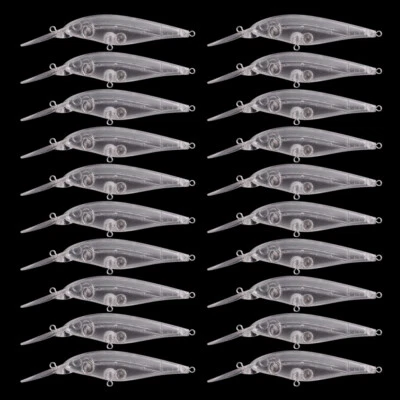 20pcs Blank Lure Minnow Fishing Lures Unpainted Hard Bait - Image 1 of 4