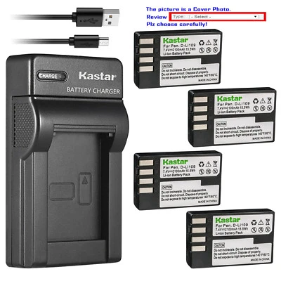 Kastar Battery Slim Charger for Pentax D-Li109 D-BC109 & Pentax K-30 K30 Camera - Image 1 of 4