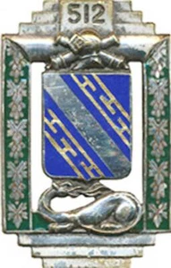 512° Régiment de Chars de Combat, épingle pastille poinçon A.B., A.B.P.D (5335) - Picture 1 of 2