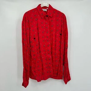 Howard Wolf Womens Bandana Print Shirt Size 8 Red Long Sleeve Western Festival - Picture 1 of 8