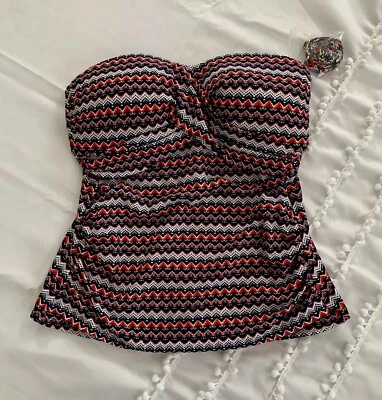 Traje de baño Merona Tankini Top Halter Ropa de playa Multiimpresión Multicolor Talla PEQUEÑA Foto 1 de 3