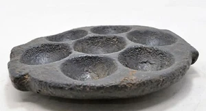Antique Black Stone Idli Making Mould Tray Original Old Hand Carved - Picture 1 of 7