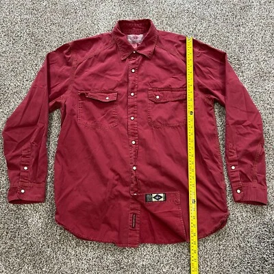 The Territory Ahead Pearl Snap Western Shirt Cowboy Ranch Long Sleeve Red Men L - Image 1 of 4