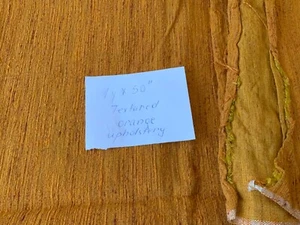 Vintage cotton upholstery fabric not very thick 1 yard x 50" remnant orange - Picture 1 of 6