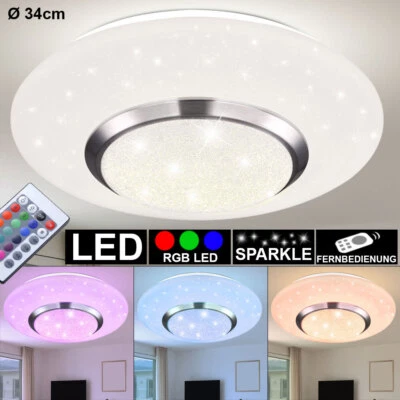 Plafonnier Lampe De Salon Lampe De Cuisine RGB LED Cristal Télécommande Dimmable - Photo 1/4