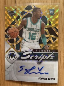 2021-22 Panini Mosaic Rookie Scripts Gold Parallel Scottie Lewis Hornets