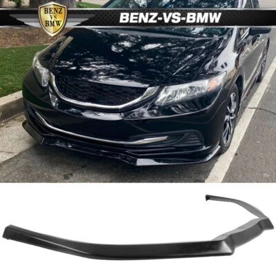 CS Style Front Bumper Lip Spoiler Fits 13-15 Honda Civic 4DR Sedan Unpainted PU — 第 1/4 张图片