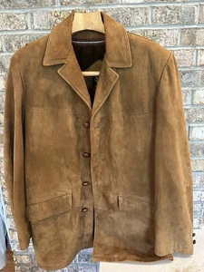 Vintage Schott Bros 60s 70s Brown Suede Fur Lined Jacket Men’s 42 Distressed - Picture 1 of 20