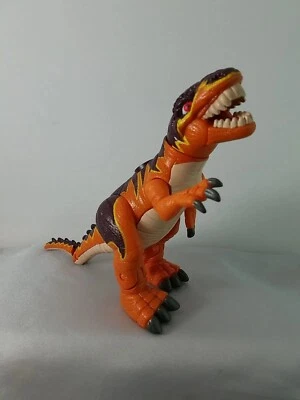 Figura de acción Mattel Imaginext 2004 naranja y marrón navaja T-Rex dinosaurio juguete Foto 1 de 4