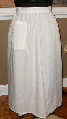 VESTIDO GUERRA CIVIL VICTORIANO COLONIAL DAMA BLANCO 100% ALGODÓN DELANTAL ENVOLVENTE Foto 1 de 3