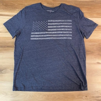 Camiseta Lucky Brand Gráfica Bandera Americana Para Hombre XL Foto 1 de 4