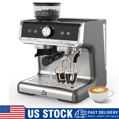 GARVEE Espresso Machine with Grinder 20 Bar Coffee Maker Machine Latte w/Milk Frother