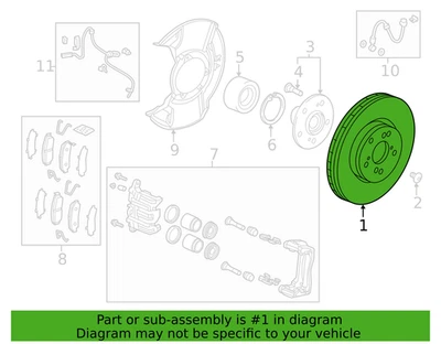Honda 45251-TGV-A11 LH/RH Front Brake Rotor 21-25 Acura TLX New Genuine - Изображение 1 из 2