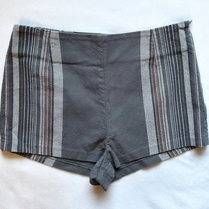 Free People Neuman Stripe Shorts Charcoal Combo Womens 10 gray micro hot pants - Picture 1 of 8