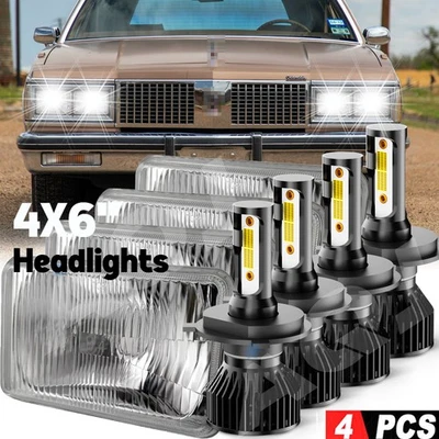 4PCS 4x6" LED Headlights DOT Hi/Lo Beam DRL Fit Oldsmobile Custom Cruiser76-1990 Foto 1 de 4