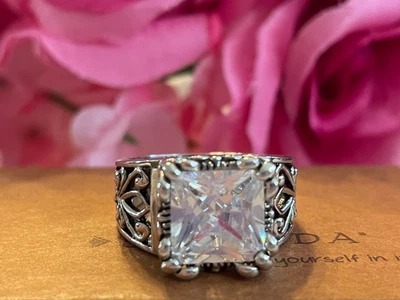 Silpada VINTAGE 925 Sterling Silver Cubic Zirconia Size 6 Ring R0981 CZ - Image 1 of 4