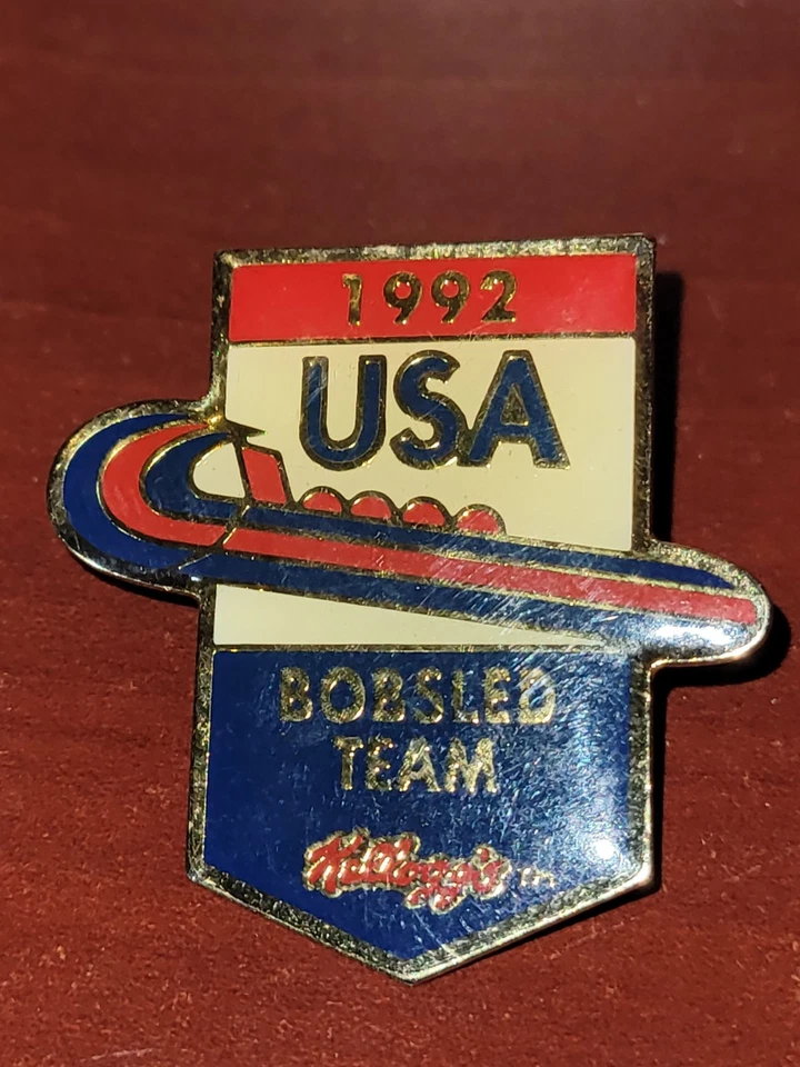 RARE 1992 USA TEAM NOC BOBSLED OLYMPIC PIN KELLOGGS  - Image 1 of 1