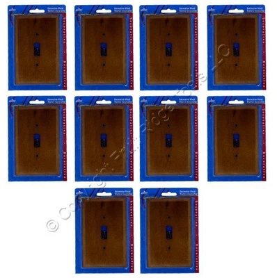 Leviton 89201-POK Pine Oak Finish 1-Gang Toggle Wood Oversize Wallplates 10pcs - Image 1 of 4