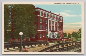 Postal Penn Grove Hotel, Grove City, Pennsylvania PA DB - Imagen 1 de 2