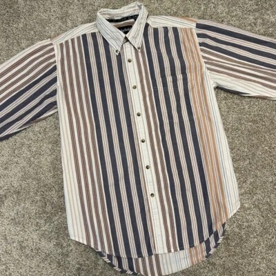 Camisa vintage a rayas con botones Sedgefield para hombre talla mediana años 90 algodón Foto 1 de 4