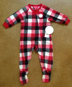 New Family Pajamas Fleece Infants Footed Pajamas, Trio Buffalo, 18 Months - Picture 1 of 1