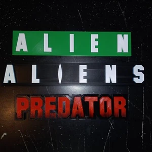 Three Aliens and Predator 3D Signs 3D Printed 2 Inches High Scaled - Picture 1 of 8