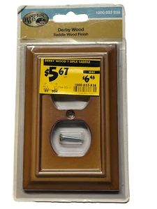 Derby Wood Saddle Wood Finish  Outlet Cover Plate - Picture 1 of 2