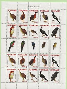 SURINAM/SURINAME Sc 1388 NH MINISHEET W/TABS of 2008 - BIRDS