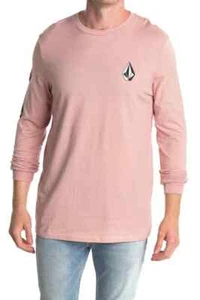 Volcom Men's L Long Sleeve Tee T-Shirt Mauve Pink Cotton Sickly Stones Logo - Picture 1 of 2