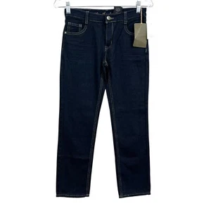 Original Weatherproof Girls Denim Jeans Slim 5 Pockets Zip Dark Blue Sz 12 - Picture 1 of 7