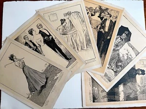 Antik 1906 Charles Gibson sieben Zeitalter Frau Lithographien Chicago amerikanische Kunst - Bild 1 von 8