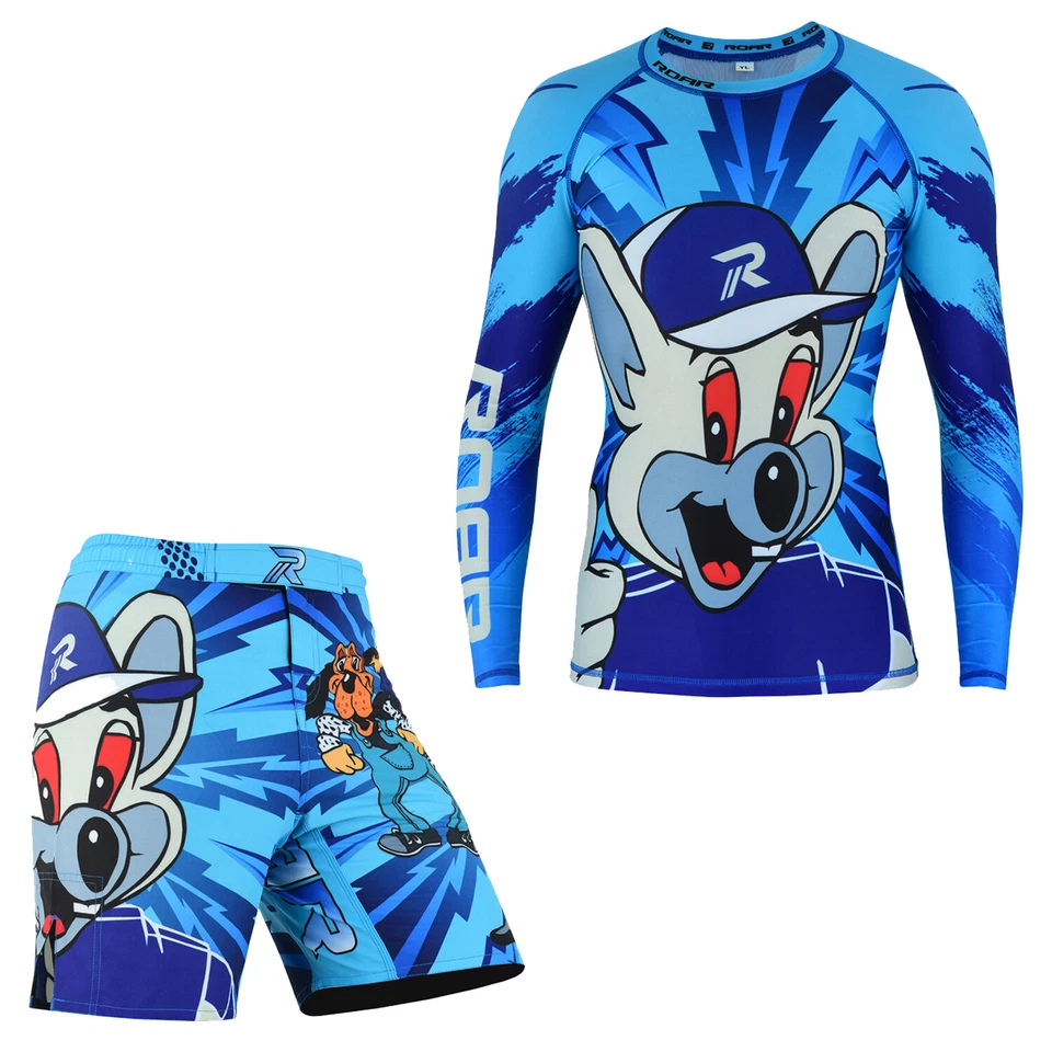 KOYES MMA Rash Guard & BJJ Shorts Set Kids Fight Training Grappling Wear - Image 1 of 4