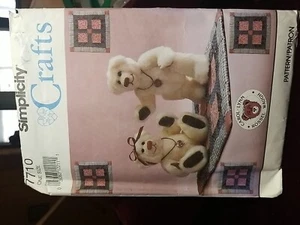 Simplicity 7710 Collector Bear Stuffed Animal & Mini Quilt Sewing Patterns Uncut - Picture 1 of 2