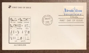U.S. ALCOHOLISM "YOU CAN BEAT IT" FDC SC#1927 UNKNOWN CACHET UA - Picture 1 of 1