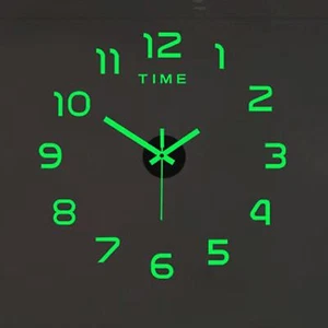 Luminous Wall Clock Stickers Decorative Clocks for Living - Picture 1 of 11
