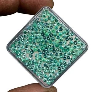 25 Pcs Natural Emerald 2.3mm Round Diamond Cut Loose Gemstones Wholesale Lot - Picture 1 of 16