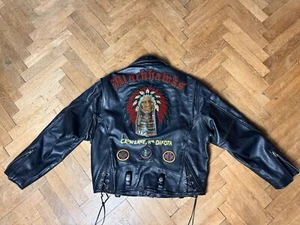 Avirex Blackhawks Moto Biker Leather Jacket XL - Picture 1 of 20