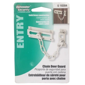 Defender Security Chain Door Guard, 3-1/4", U-10304, Satin Nickel / Solid Brass - Picture 1 of 2