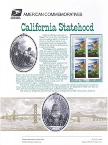 #611 33c California Statehood #3438 USPS Commemorative Stamp Panel - Bild 1 von 1