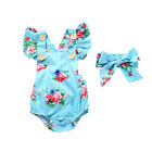 Baby Girl Infant Toddler Newborn Romper Clothes Jumpsuit +Headdress Outfits
