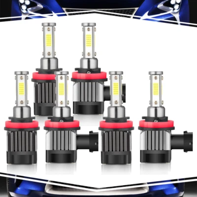 For Chevrolet Trax 2018 3 Pairs 6000K 3x H8/H9/H11 Headlight Fog Light Bulbs - Image 1 of 4